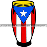 Puerto Rico Rican Flag Pride Spanish Country Nation Proud Caribbean Island Travel Bongo Drum San Juan National Symbol Logo