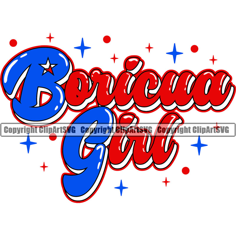 Puerto Rico Rican Pride Spanish Country Nation Proud Caribbean Island Travel Boricua Girl Flag World Map Sign Symbol Design Element Art Logo