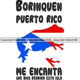 Puerto Rico Rican Flag Pride Spanish Country Nation Proud Caribbean Island Travel Borinquen World Map Sign Symbol Design Element Art Logo