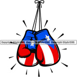 Puerto Rico Rican Flag Pride Spanish Country Nation Proud Caribbean Island Travel Boxing Gloves World Map Sign Symbol Icon Art Design Element Logo