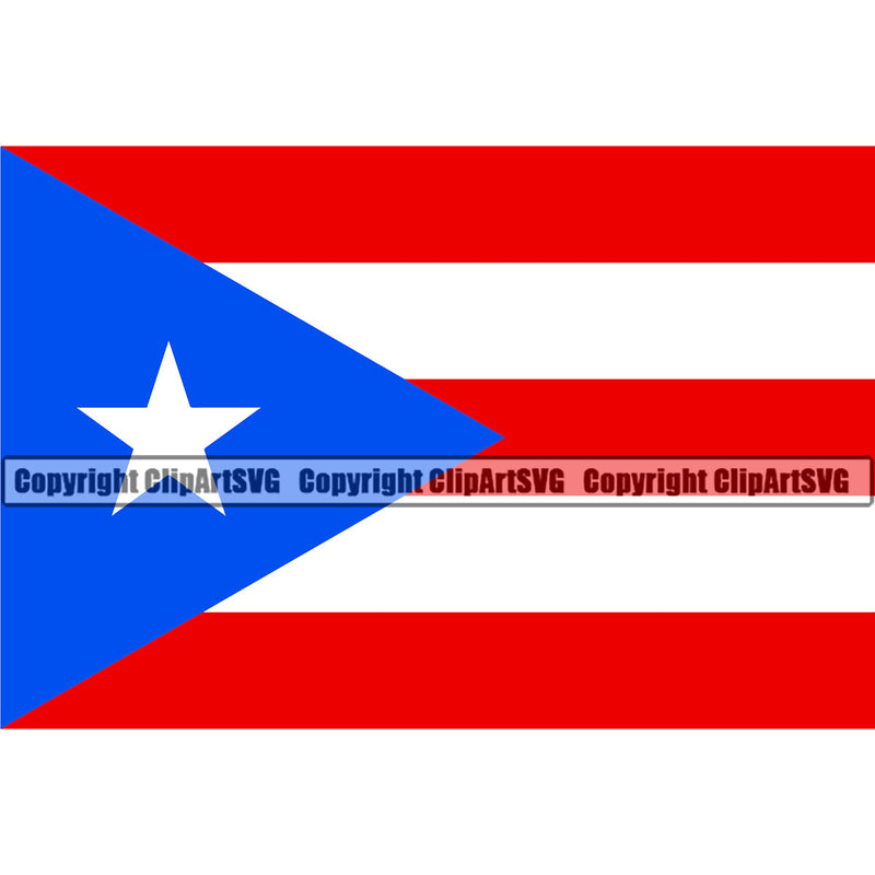Puerto Rico Rican Flag Pride Spanish Country Nation Proud Caribbean Island Travel Rectangle San Juan National Symbol Logo