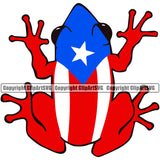 Puerto Rico Rican Flag Pride Spanish Country Nation Proud Caribbean Island Travel Frog Frogs Top Full Rana San Juan National Symbol Logo