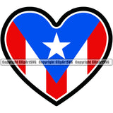 Puerto Rico Rican Flag Pride Spanish Country Nation Proud Caribbean Island Travel Heart Love Down Stroke Unity Banner World Map Sign Symbol Design Element Art Logo