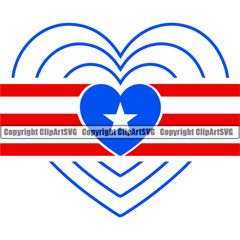 Puerto Rico Rican Flag Pride Spanish Country Nation Proud Caribbean Island Travel Heart Love Lines Unity Banner World Map Sign Symbol Design Element Art Logo