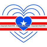 Puerto Rico Rican Flag Pride Spanish Country Nation Proud Caribbean Island Travel Heart Love Lines Unity Banner World Map Sign Symbol Design Element Art Logo