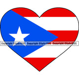 Puerto Rico Rican Flag Pride Spanish Country Nation Proud Caribbean Island Travel Heart Love World Map Sign Symbol Icon Design Element Badge Art Logo