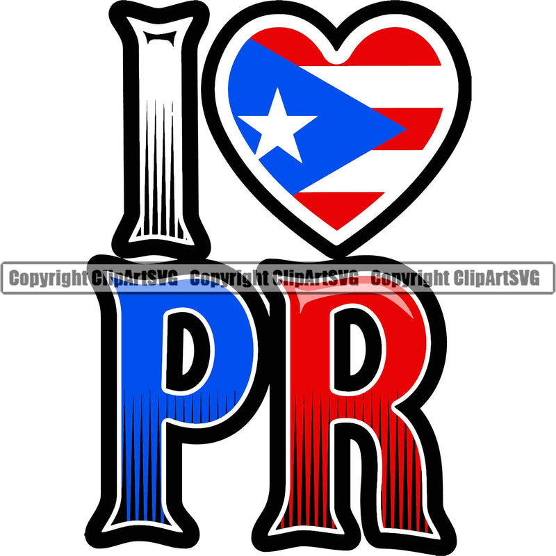 Puerto Rico Rican Flag Pride Spanish Country Nation Proud Caribbean Island Travel I Love PR Unity Banner World Map Sign Symbol Design Element Art Logo
