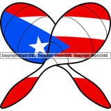 Puerto Rico Rican Flag Pride Spanish Country Nation Proud Caribbean Island Travel Maracas Latin Fiesta Music San Juan National Symbol Design Logo