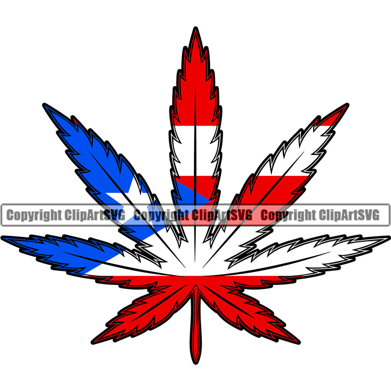 Puerto Rico Rican Flag Pride Spanish Country Nation Proud Caribbean Island Travel Marijuana Leaf Medicine Medical Cannabis Pot Weed Smoke Smoker Bud Hemp Logo