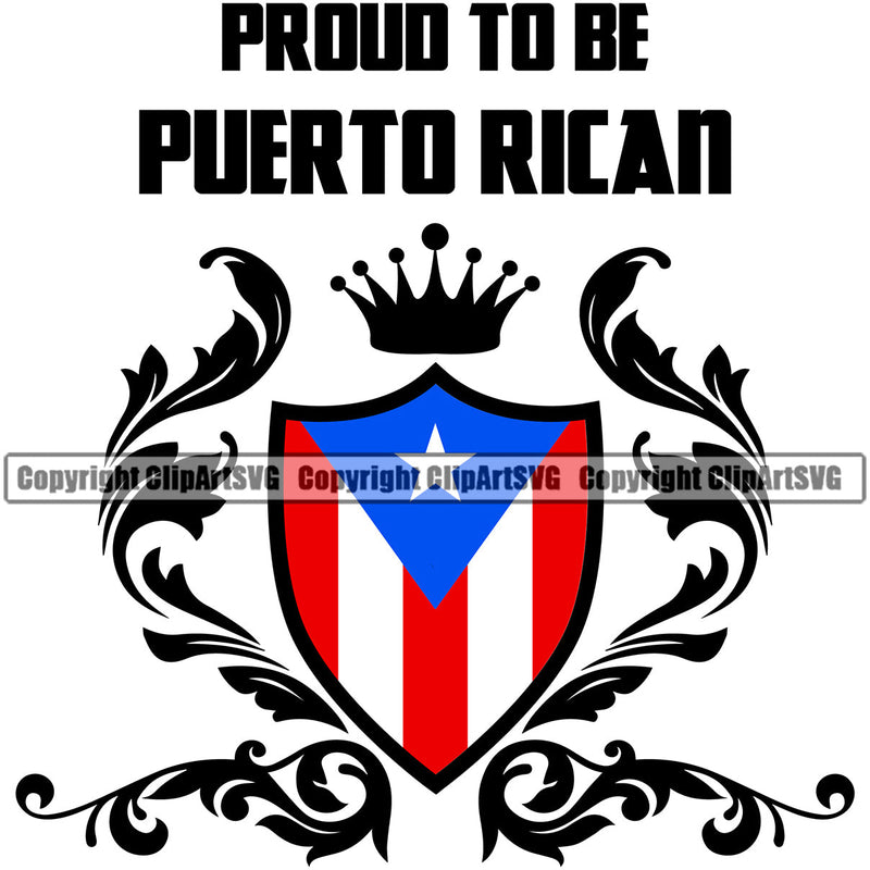 Puerto Rico Rican Flag Pride Spanish Country Nation Proud Caribbean Island Travel Shield To Be World Map Sign Symbol Icon Design Element Badge Art Logo