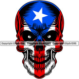 Puerto Rico Rican Flag Pride Spanish Country Nation Proud Caribbean Island Travel Scary Skull Alone Open Mask Shaped San Juan National Symbol Logo