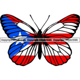 Puerto Rico Rican Flag Pride Spanish Country Nation Proud Caribbean Island Travel Butterfly Sign Design Element Art Logo