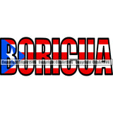 Puerto Rico Rican Flag Pride Spanish Country Nation Proud Caribbean Island Travel Boricua Name Word Text World Map Sign Symbol Set Design Element Logo