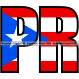 Puerto Rico Rican PR Name Line Flag Pride Spanish Country Nation Proud Caribbean Island Travel Word Text World Map Sign Symbol Design Element Logo