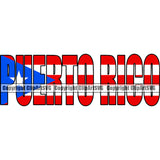 Puerto Rico Rican Flag Pride Spanish Country Nation Proud Caribbean Island Travel Text San Juan National Symbol Design Element Logo
