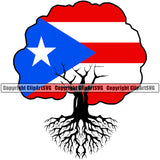 Puerto Rico Rican Tree Trees Roots Flag Pride Spanish Country Nation Proud Caribbean Island Travel Family Home World Map Sign Symbol Design Element Logo