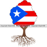 Puerto Rico Rican Tree Trees Roots Flag Pride Country Spanish Nation Proud Caribbean Island Travel Family Home World Map Sign Symbol Design Element Logo