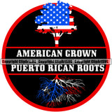 Puerto Rico Rican Flag Pride Spanish Country Nation Proud Caribbean Island Travel Tree Trees Roots Family Home World Map Sign Symbol Design Element Logo