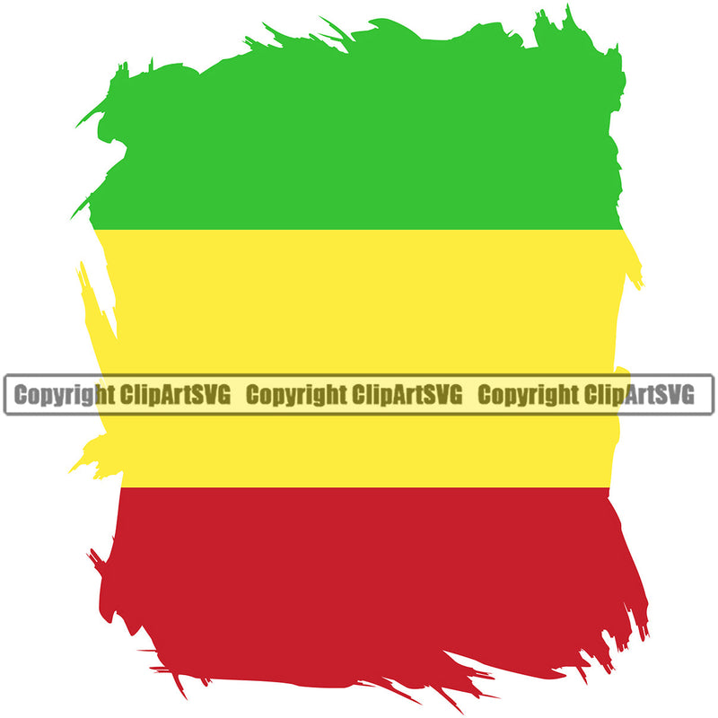 Rasta Reggae Flag Rastafari Rastafarian Pride Jamaica Reggaeton Jamaican Proud Music Distressed Paint Stroke Background Hippy Marijuana Weed Cannabis Design Element Logo