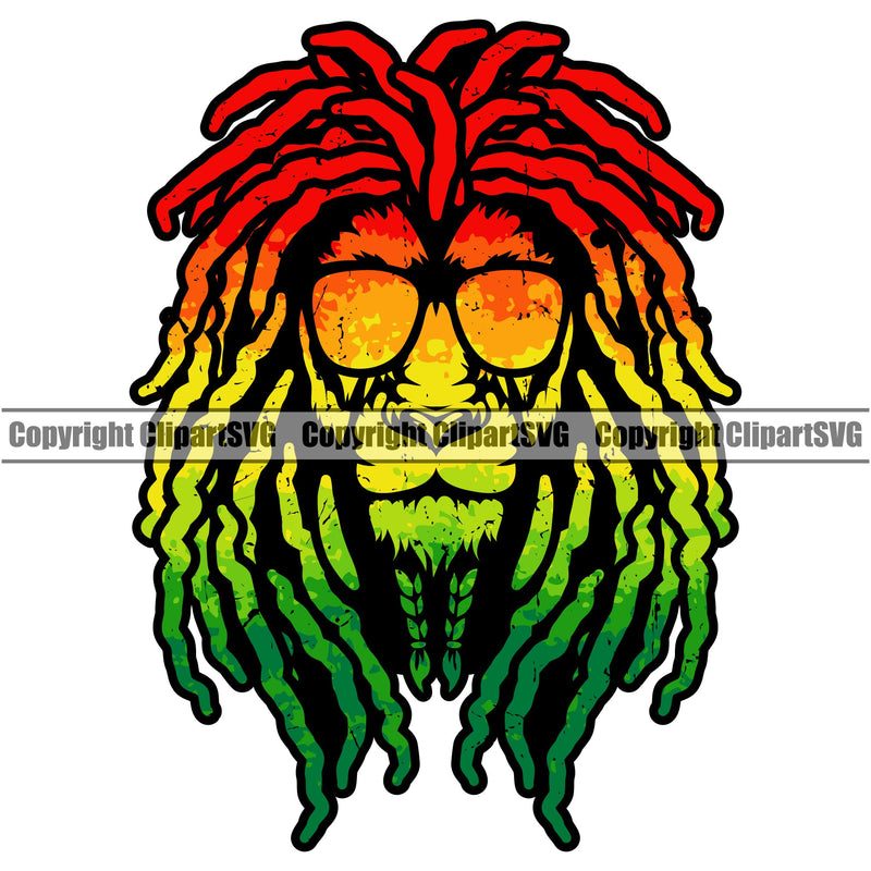 Rasta Reggae Flag Rastafari Rastafarian Pride Jamaica Jamaican Proud Reggaeton Music Lion Lions Dreads Braids Sunglasses Marijuana Leaf Joint Pot Weed Cannabis Wax Art Design Logo