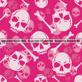 Scary Skull Skeleton Camo Camuflage Seamless Pattern Print Crossbones Pink Camouflage Jungle War Wrap Cover Graphic Design Decor Logo