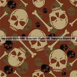 Scary Skull Skeleton Camo Camuflage Seamless Pattern Print Crossbones Yellow And Brown Camouflage Jungle War Wrap Cover Graphic Design Decor Logo