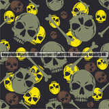 Scary Skull Skeleton Camo Camuflage Seamless Pattern Print Crossbones Grey And Black Camouflage Jungle War Wrap Cover Graphic Design Decor Logo