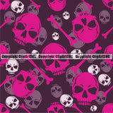Scary Skull Skeleton Camo Camuflage Seamless Pattern Print Crossbones Pink And Brown Camouflage Jungle War Wrap Cover Graphic Design Decor Logo