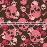 Scary Skull Skeleton Camo Camuflage Seamless Pattern Print Crossbones Pink And Light Camouflage Jungle War Wrap Cover Graphic Design Decor Logo