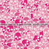Scary Skull Skeleton Camo Camuflage Seamless Pattern Print Crossbones Pink Light White Camouflage Jungle War Wrap Cover Graphic Design Decor Logo