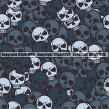 Scary Skull Skeleton Camo Camuflage Seamless Pattern Print Crossbones Blue Grey White Camouflage Jungle War Wrap Cover Graphic Design Decor Logo