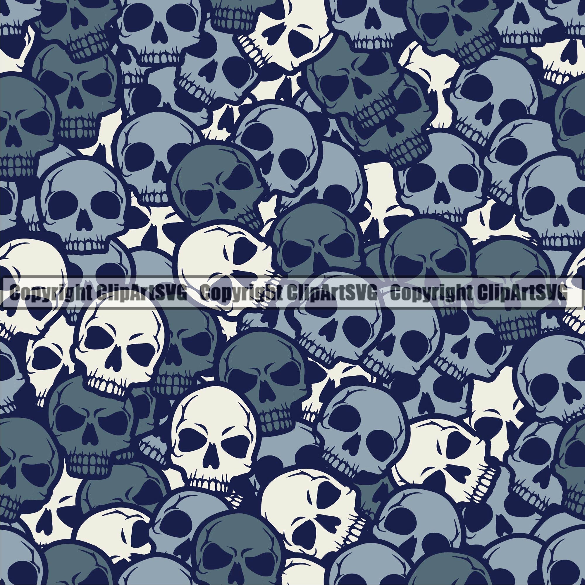 Scary Skull Skeleton Camo Camuflage Camouflage Seamless Pattern Print ...