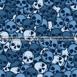 Scary Skull Skeleton Camo Camuflage Seamless Pattern Print Crossbones Light Blue White Camouflage Jungle War Wrap Cover Graphic Design Decor Logo