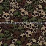 Scary Skull Skeleton Camo Camuflage Seamless Pattern Print Crossbones Brown Green Yellow Camouflage Jungle War Wrap Cover Graphic Design Decor Logo