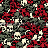Scary Skull Skeleton Camo Camuflage Seamless Pattern Print Crossbones White Brown Red Camouflage Jungle War Wrap Cover Graphic Design Decor Logo