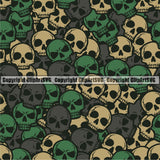 Scary Skull Skeleton Camo Camuflage Seamless Pattern Print Crossbones Grey Green Yellow Camouflage Jungle War Wrap Cover Graphic Design Decor Logo