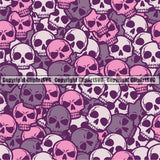 Scary Skull Skeleton Camo Camuflage Seamless Pattern Print Crossbones Purple Pink White Camouflage Jungle War Wrap Cover Graphic Design Decor Logo