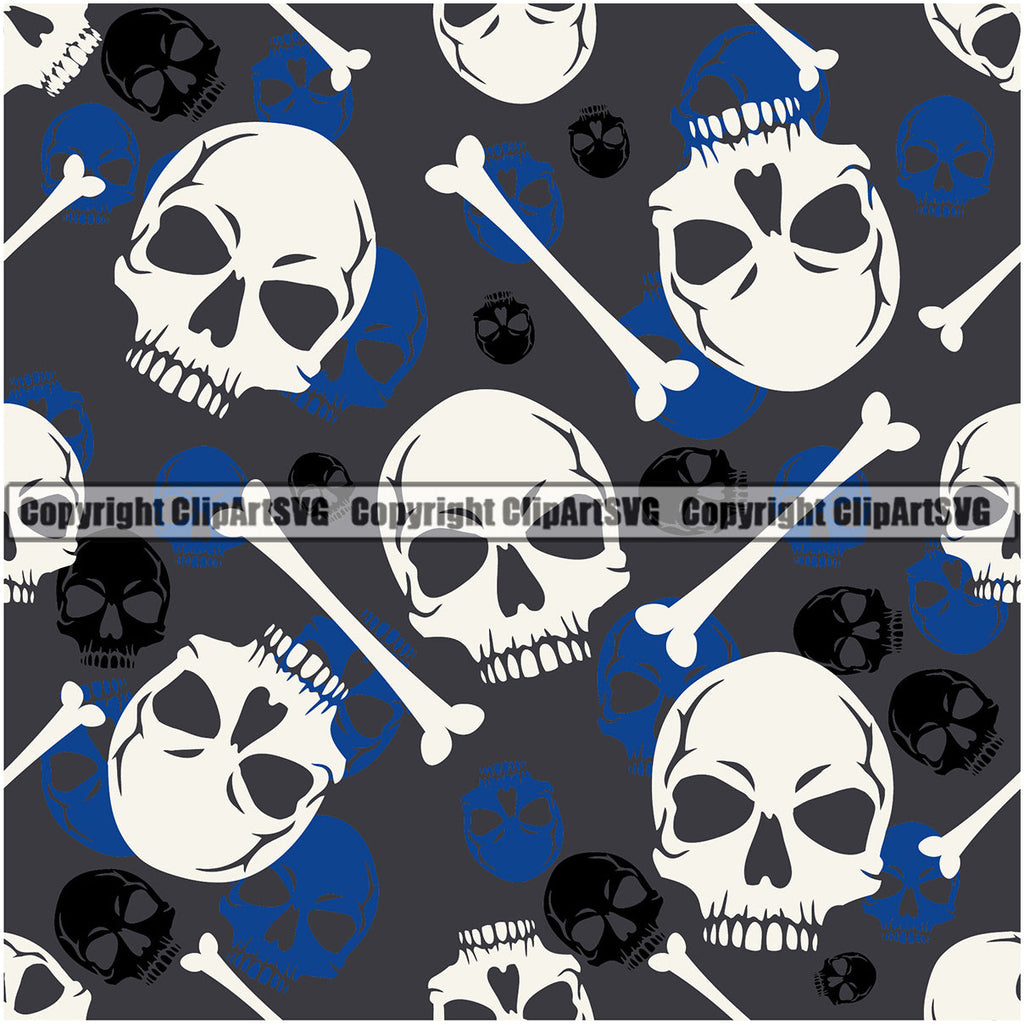 Scary Skull Skeleton Camo Camuflage Seamless Pattern Print Big Crossbones White And Grey Camouflage Jungle War Wrap Cover Graphic Design Decor Logo