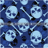 Scary Skull Skeleton Camo Camuflage Seamless Pattern Print Crossbones Big White And Blue Camouflage Jungle War Wrap Cover Graphic Design Decor Logo