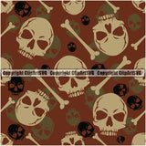 Scary Skull Skeleton Camo Camuflage Seamless Pattern Print Crossbones Big Yellow And Brown Camouflage Jungle War Wrap Cover Graphic Design Decor Logo