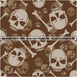 Scary Skull Skeleton Camo Camuflage Seamless Pattern Print Crossbones Big White And Brown Camouflage Jungle War Wrap Cover Graphic Design Decor Logo