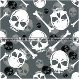 Scary Skull Skeleton Camo Camuflage Seamless Pattern Print Crossbones Big White And Grey Camouflage Jungle War Wrap Cover Graphic Design Decor Logo