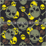 Scary Skull Skeleton Camo Camuflage Seamless Pattern Print Crossbones Big Grey And Black Camouflage Jungle War Wrap Cover Graphic Design Decor Logo