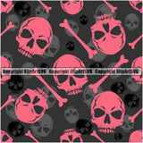 Scary Skull Skeleton Camo Camuflage Seamless Pattern Print Crossbones Big Pink And Grey Camouflage Jungle War Wrap Cover Graphic Design Decor Logo