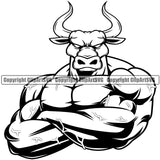 Bodybuilding Bull Bulls Athlete Bodybuilder Fitness Trainer Gym Workout Training Muscle Sport Bodybuild Train Health Healthy Lifestyle Weightlifting Flex Dumbbell Posing Weight Pose Fit Body Strong Art Silhouette Design Logo Clipart SVG