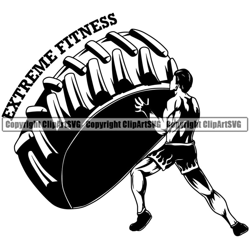 Bodybuilding Athlete Bodybuilder Fitness Trainer Gym Workout Training Muscle Sport Bodybuild Train Health Healthy Lifestyle Weightlifting Crossfit Cross Fit Tire Flex Strong Weight Bar Text Silhouette Art Design Logo Clipart SVG