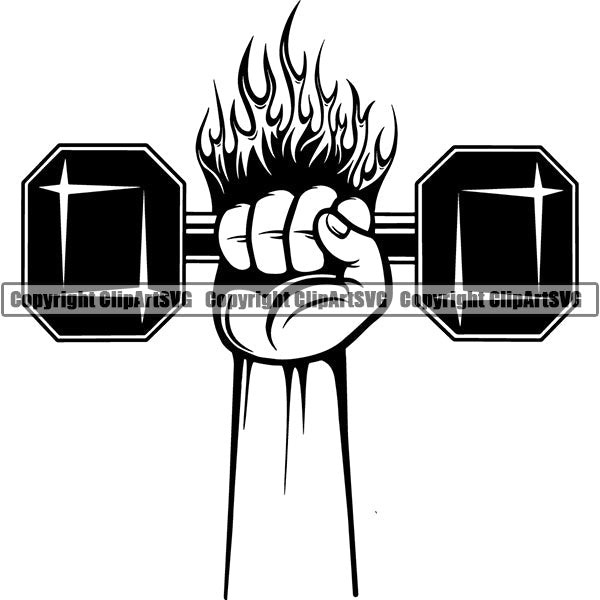 Bodybuilding Athlete Bodybuilder Fitness Trainer Gym Workout Training Muscle Sport Bodybuild Train Health Healthy Lifestyle Weightlifting Hand Holding Dumbbell Weight Bar Flex Fit Body Strong Silhouette Art Design Logo Clipart SVG