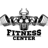 Bodybuilding Athlete Bodybuilder Fitness Trainer Gym Workout Training Muscle Sport Bodybuild Train Health Healthy Lifestyle Weightlifting Bull Bulls Flex Dumbbell Posing Weight Pose Fit Body Strong Full Silhouette Art Design Logo Clipart SVG