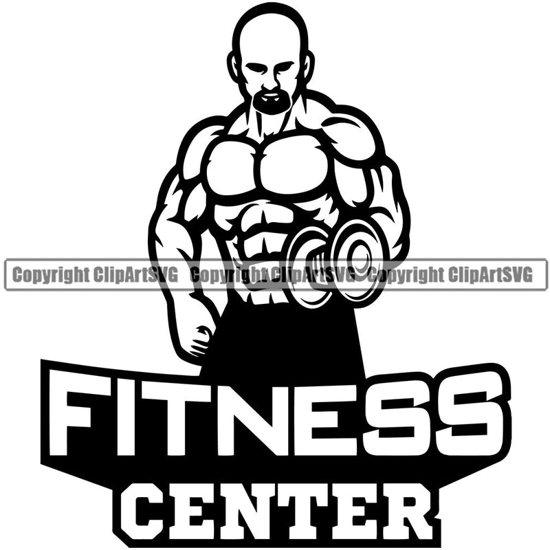 Bodybuilding Athlete Bodybuilder Fitness Trainer Gym Workout Training Muscle Sport Bodybuild Train Health Healthy Lifestyle Weightlifting Flex Fit Strong Flexing Weight Bar Man Male Art Text Silhouette Design Combo Logo Clipart SVG