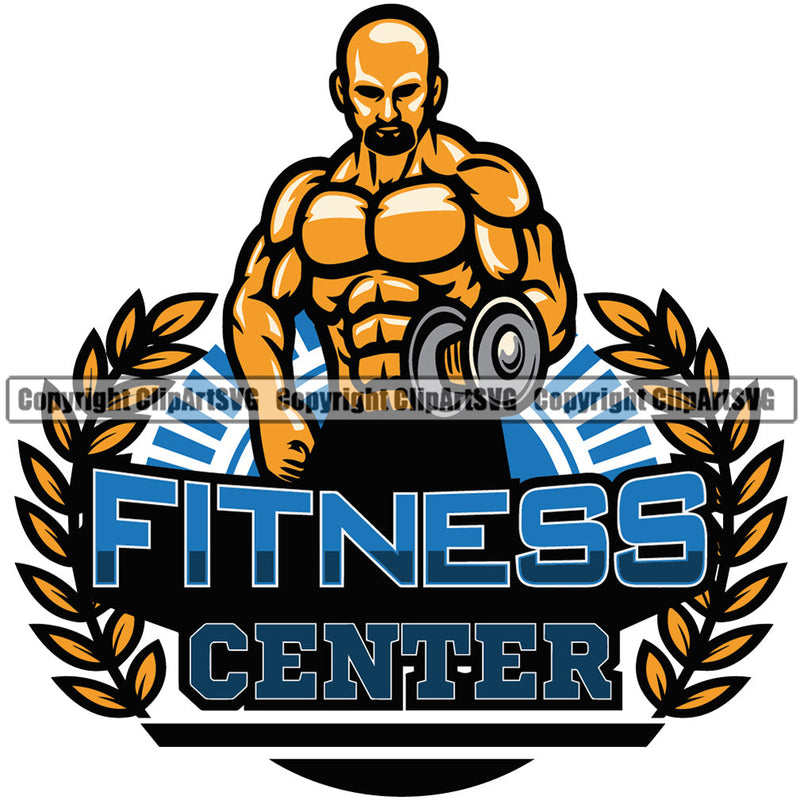 Bodybuilding Athlete Bodybuilder Fitness Trainer Gym Workout Training Muscle Sport Bodybuild Train Health Healthy Lifestyle Weightlifting Flex Fit Strong Flexing Weight Bar Man Male Art Text Color Design Logo Clipart SVG